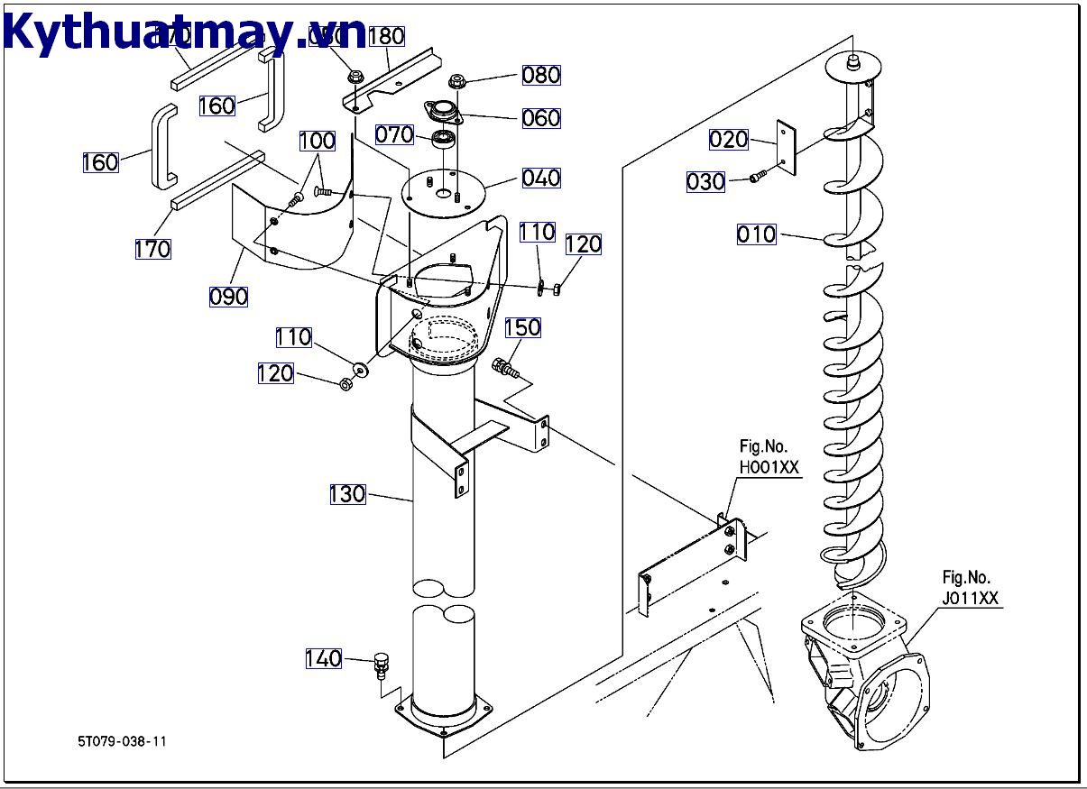 Trục máy khoan dọc thứ 1